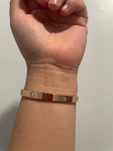 Load image into Gallery viewer, Love bangle w/half diamonds
