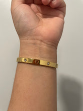 Load image into Gallery viewer, Love bangle w/half diamonds
